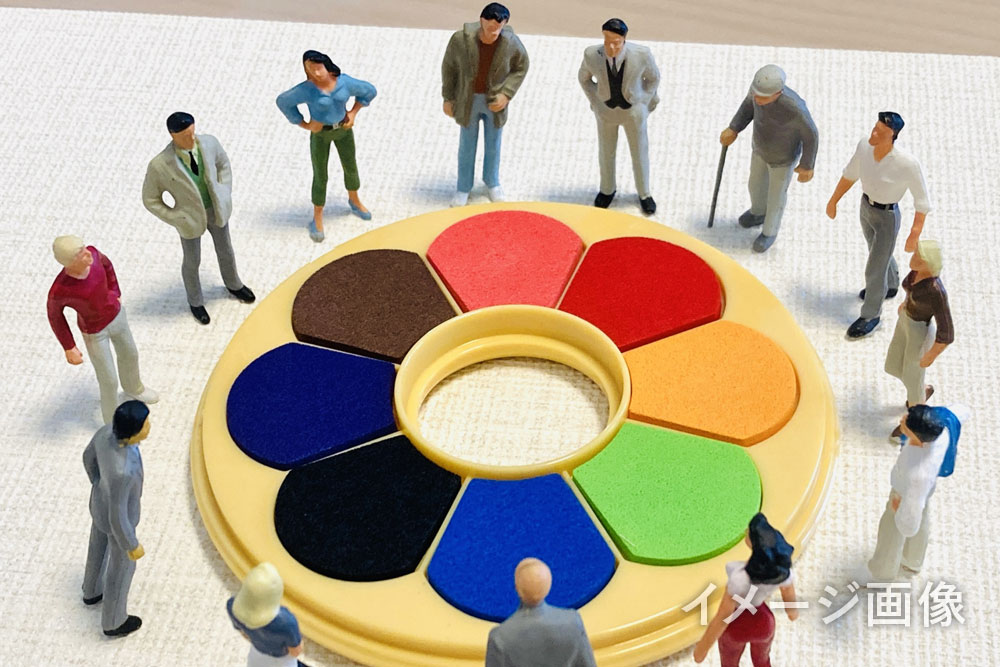 カラーパレットと人々のイメージ